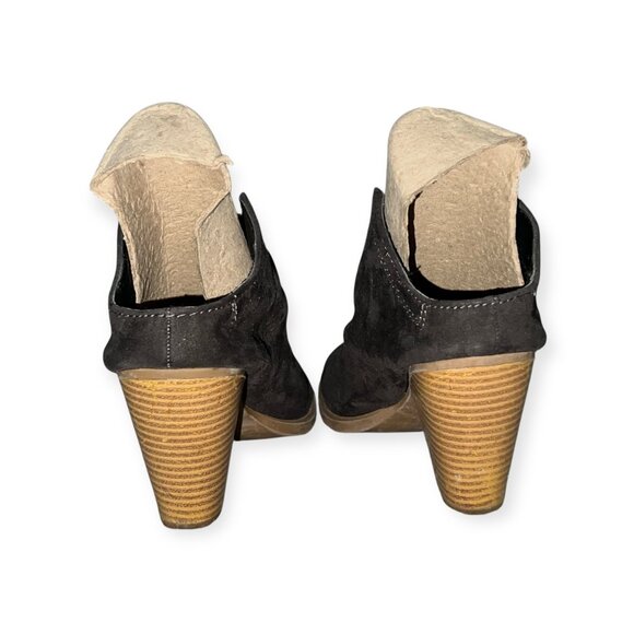 dv by Dolce Vita Suede Mules with 3" Chunky Wooden Heel Sz 6 Womens Grey - Picture 6 of 16